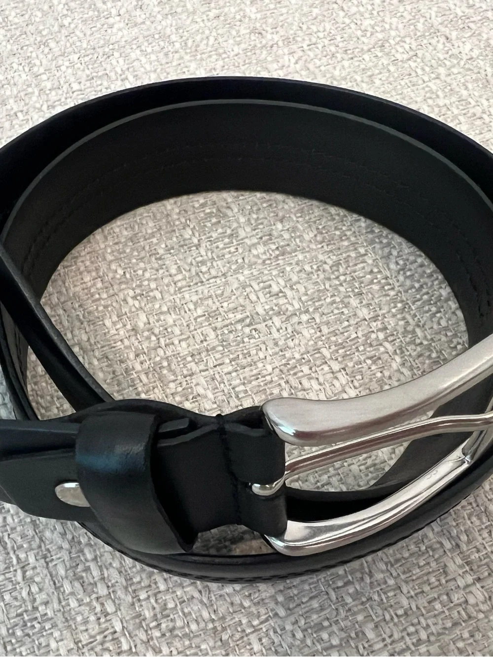 LKNW OfficinArtigiana Men’s Black Genuine Leather Belt Made in Italy Size 32